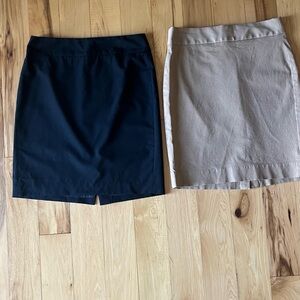 Banana Republic Black and Tan Pencil Skirt Duo